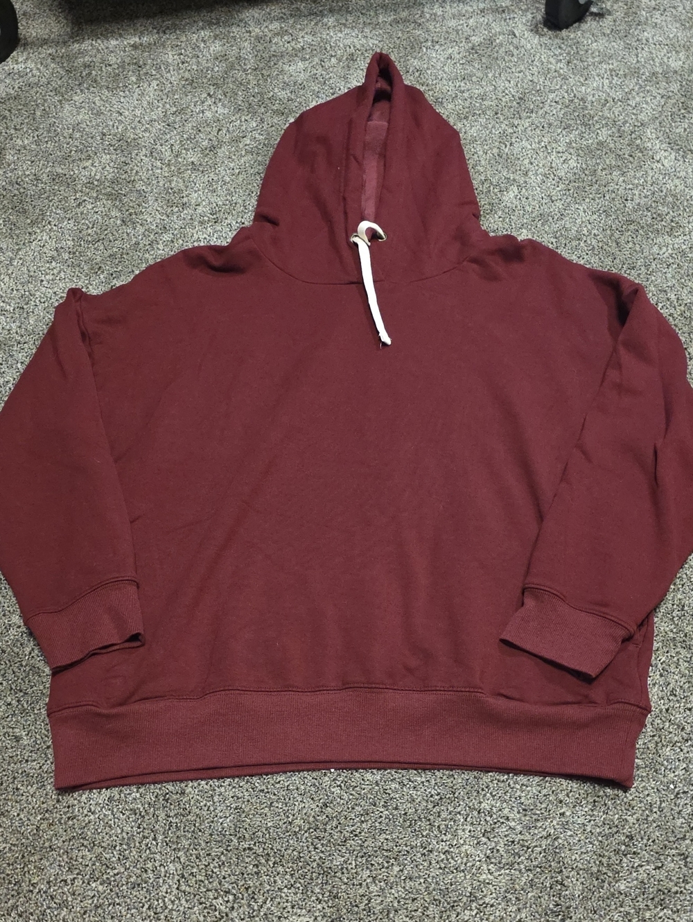 Women's Maroon Hooded Pullover Sweatshirt